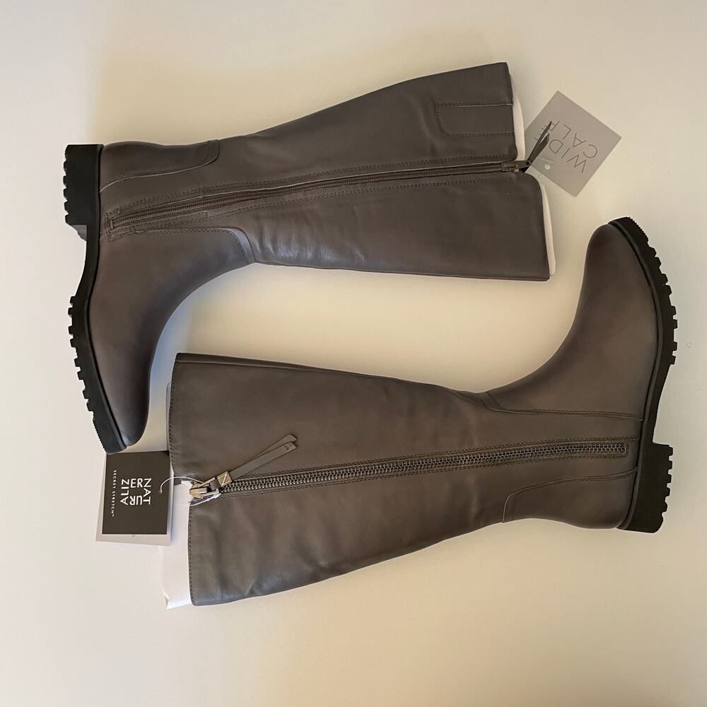 Naturalizer Gray Wide Calf Ridding Boots w/ Side Zips - Size 8.5M (NWT/Box) - Picture 6 of 16